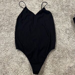 Black Ribbed Bodysuit